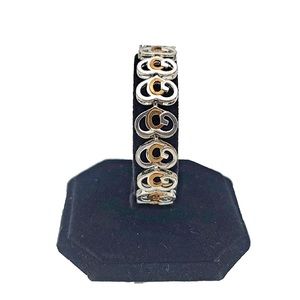 Supreme Silver n Gold Interlocking Hearts Bracelet